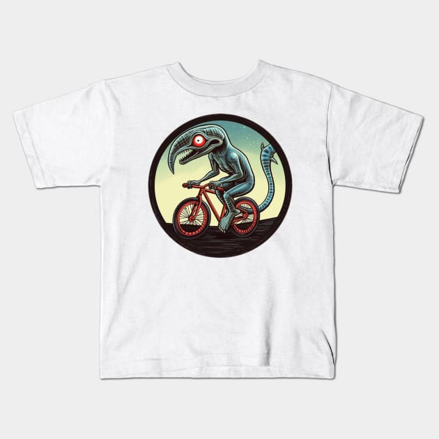 Humorous Cartoon Alien vs Predator Digital Design Kids T-Shirt by DesginsDone